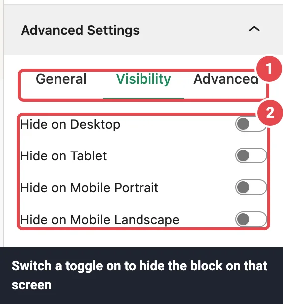 Advanced Settings panel