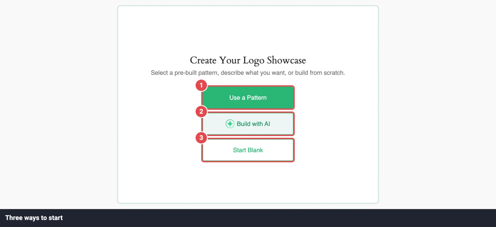Carousel start screen
