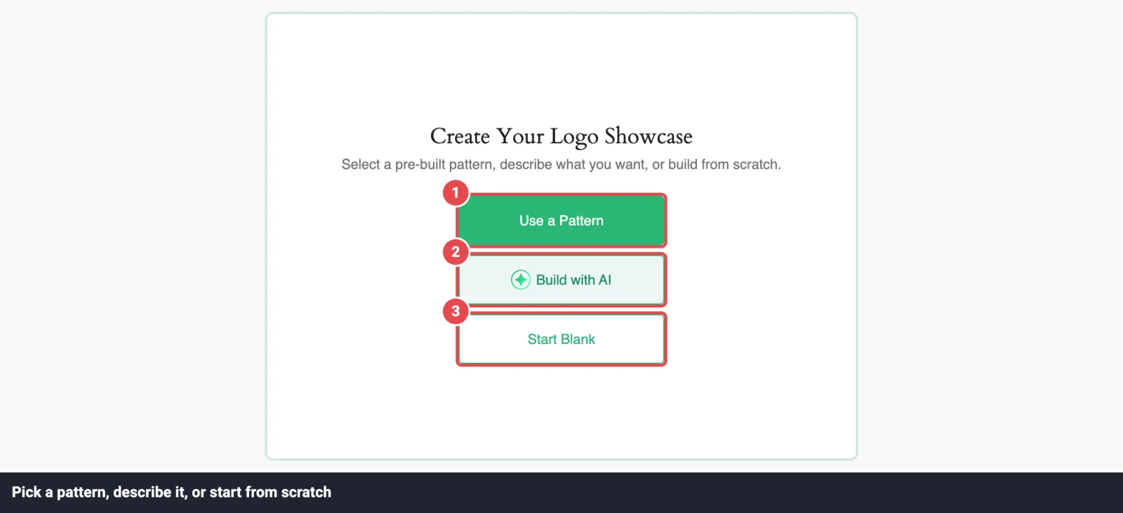 The block's start screen